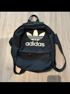 Adidas Black Backpack with White Trefoil Logo - Kid’s